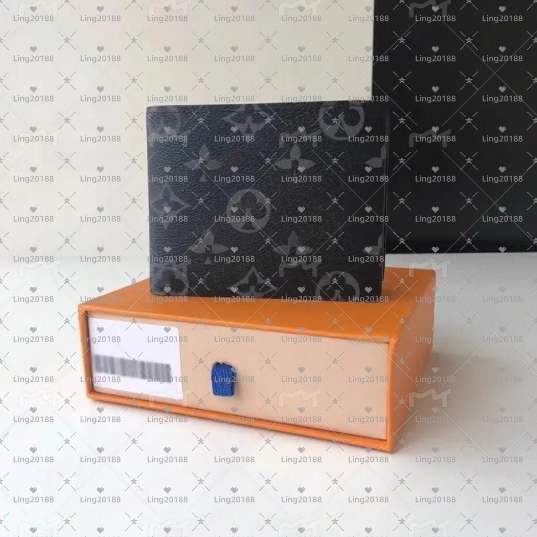 5A Genuine leather Designers Men wallets flower card holder women fashion plaid style purse mens Clutch wallet luxurys Man Bags with box and dustbag