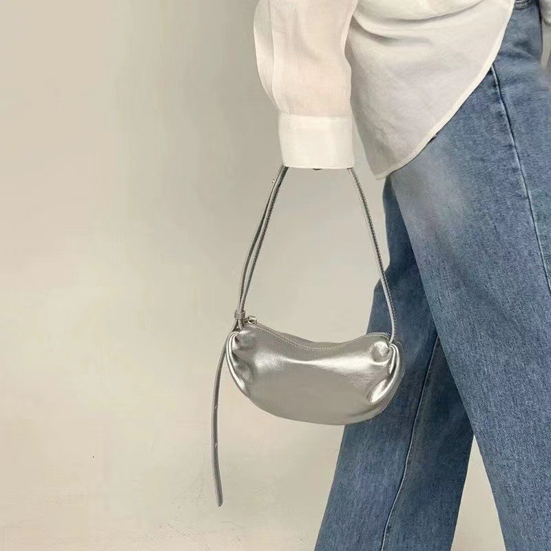 Summer new women's crossbody bag PU half women's moon shaped women's armpit bag soft leather dumpling bag women's shoulder bag new