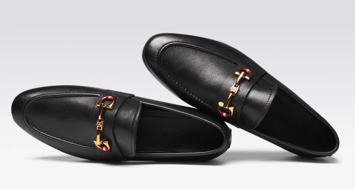 British men's loafers soft leather soft sole buckle genuine leather men's shoes trendy shoes business casual leather shoes