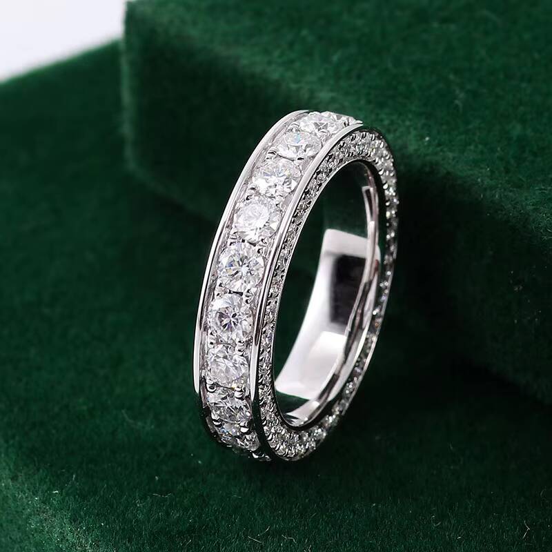 Wholesale 925 Sterling Silver Luxury Moissanite Ring for Men VVS Grade Mens Ring