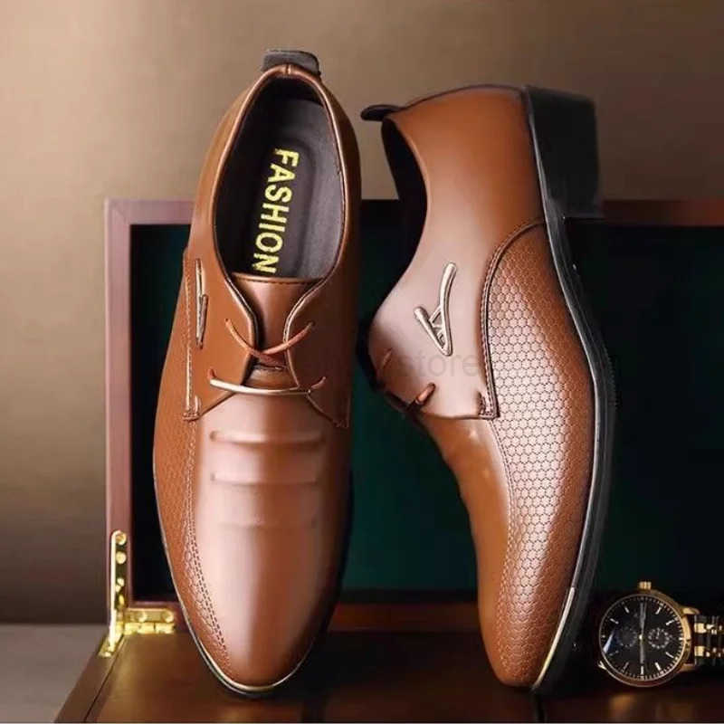Brown Business Social Shoe Male Black Mens Formal Shoes Party Leather Casual Suit Trend Elegant and Classic Official New M250721
