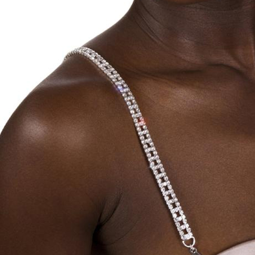 Stylish Minimalist Multi Color Versatile VVS Moissanite Iced out Shoulder Chain Adjustable Hollow Out Shoulder Chain Body Jewelry for Women chain
