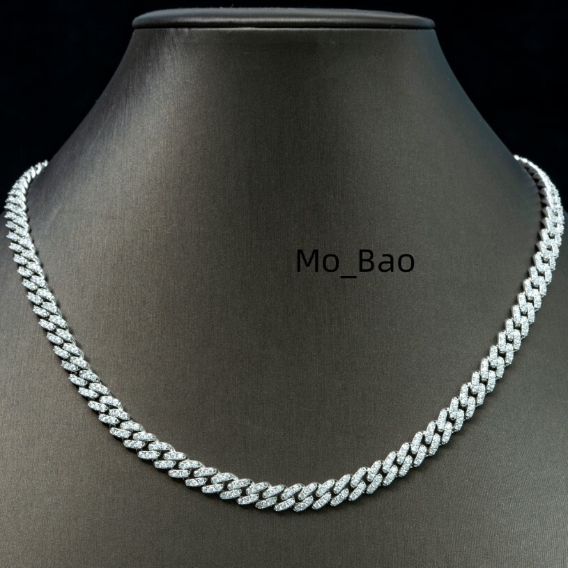 RTS Factorys 6-8 Mm Moissanite Cuban Link Necklace 925 Sterling Silver For Men …