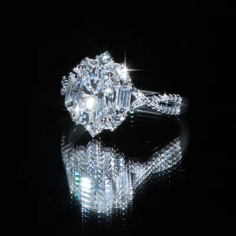 VVS Moissanite Engagement and Wedding Ring 925 Sterling Silver Womens Eternal Ring