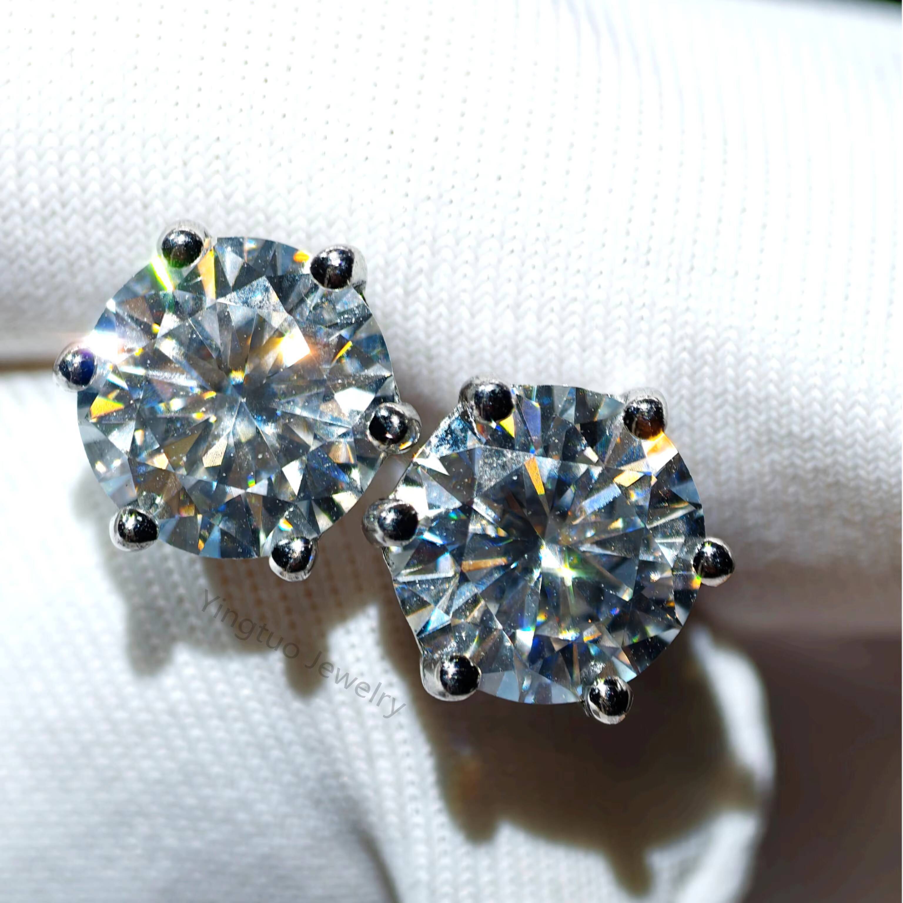 Cheap Price S925 D VVS Moissanite Earrings Bulk Hip Hop Style 3MM/4MM/5MM/6MM Moissanite Diamond Earrings With Certificate