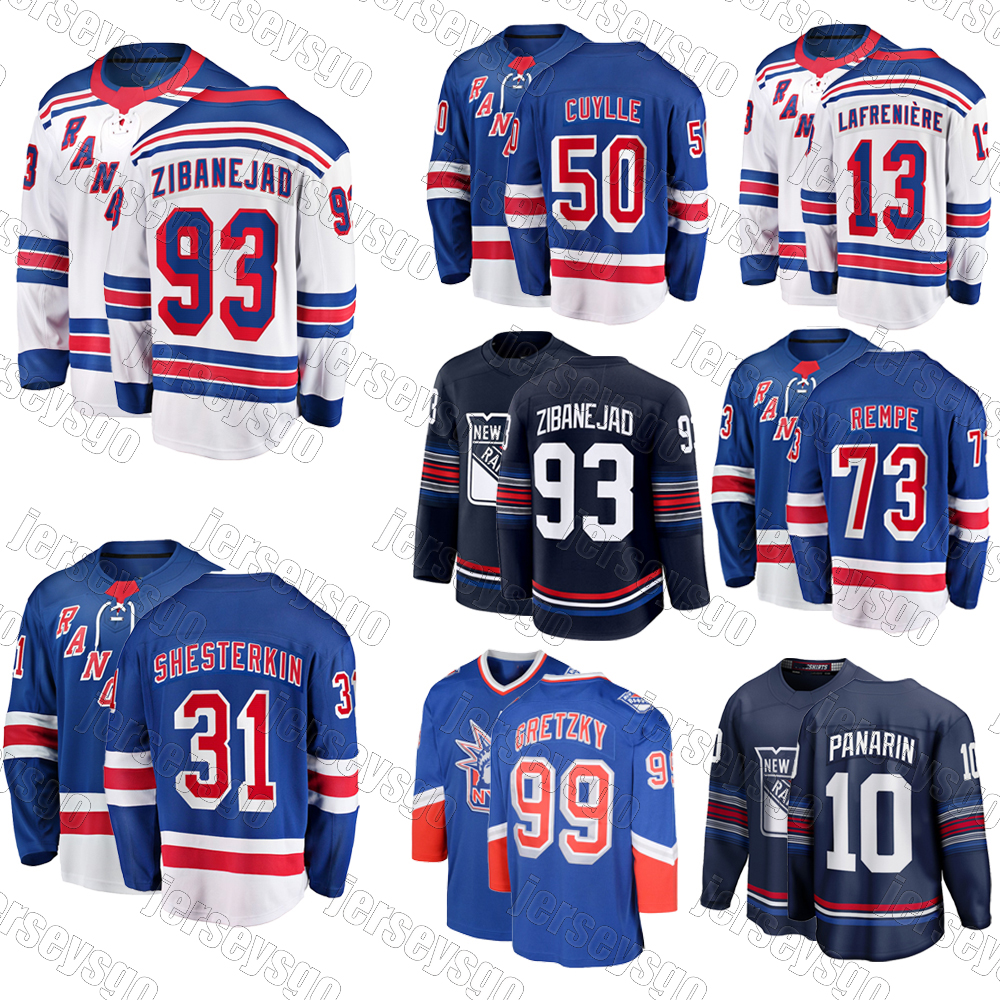 #10 Artemi Panarin NY RangersS hockey jersey #23 Adam Fox Igor Shesterkin Mika Zibanejadd Trocheck JT Miller Alexis Lafreniere KAndre Miller Matt Rempe jerseys