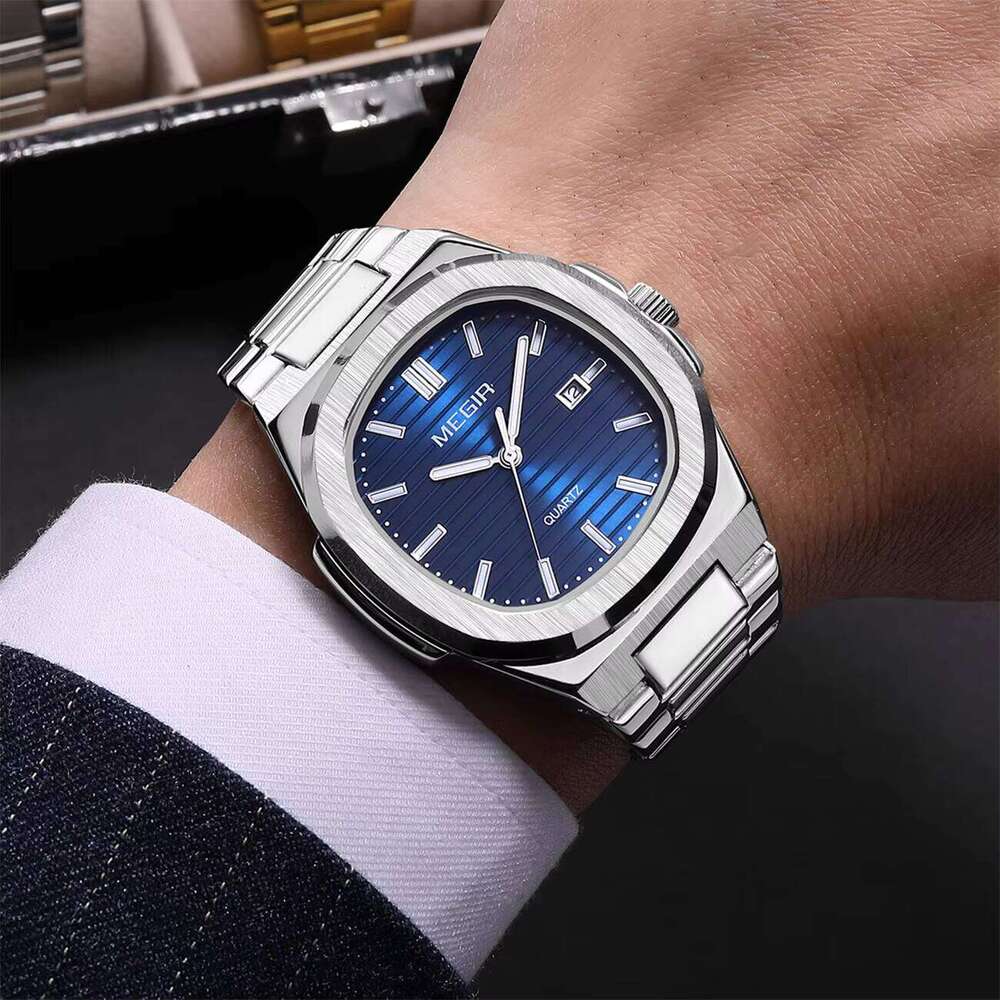 MEGIR Men's Parrot Series Watch - Waterproof, Luminous, Calendar, Stainless Steel, Quartz Movement