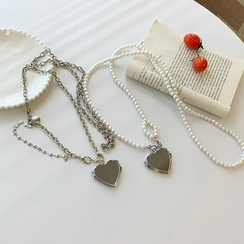 Fashion Heart-shaped Pendant Decorative Bags for Women Cute Mirror Chain Crossbody Bag er Dinner Bag 250717