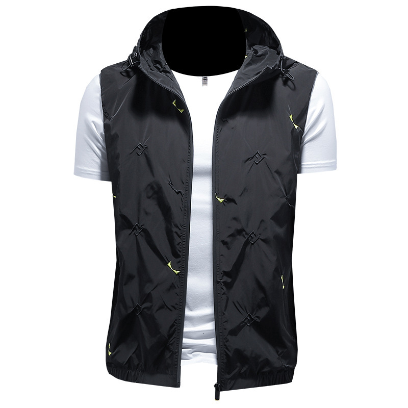 Mens Zipper Vest Jacket Ed Stand Collar Sleeveless Solid Color Casual Autumn Coat