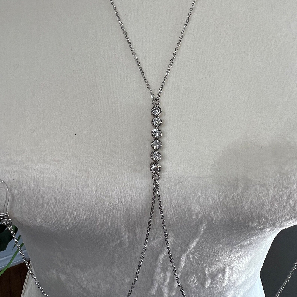 VVS Moissanite Iced out Chest Chain Nipple Chain Erotic Sexy Body Chain Bikini Waist Chain Accessory body chain