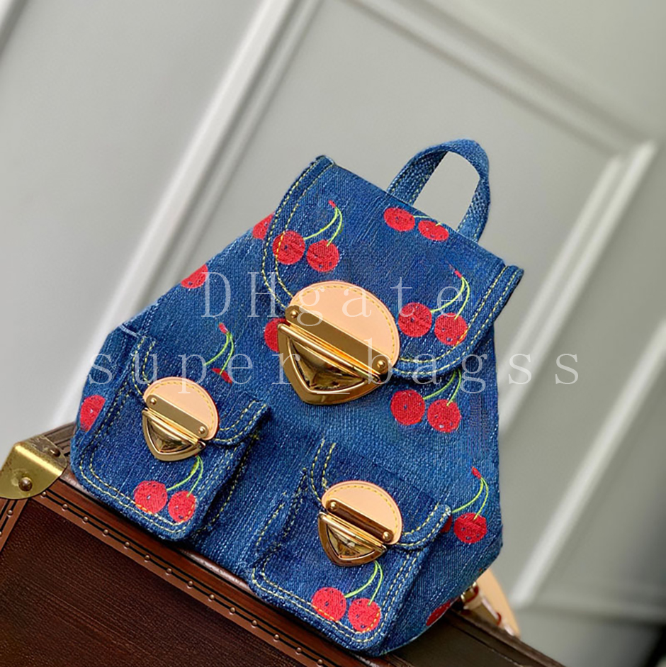 Mirror quality handbag Venice NM backpack cherry denim grained leather Crossbody bag luxury designer bag 26CM shoulder bag with box LV05A2