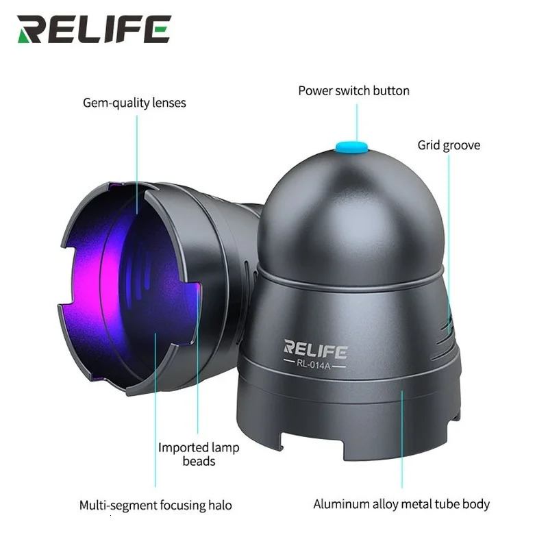 RELIFE RL-014A USB UV Curing lamp Multi-purpose Efficient USB Adjustable Time Switch Headlamp Bead Green Oil Glue Curing Tool