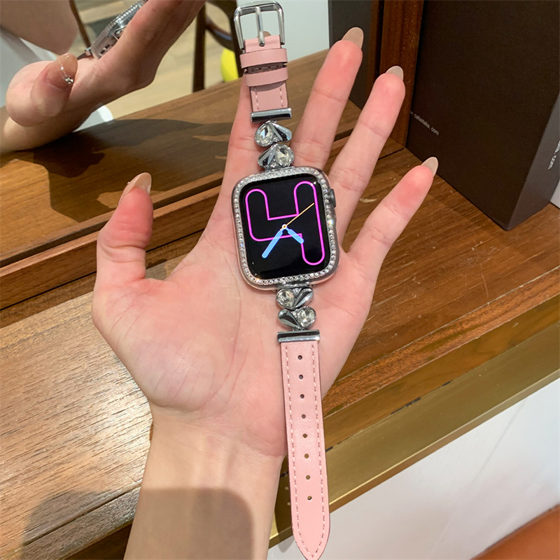 Fashion Designer Diamond Leather Straps for Apple Watch Band 46mm 38mm 40mm 44mm 49mm 45mm 42mm Bracelet Bands Watchband iWatch Series 10 9 8 7 6 5 4 