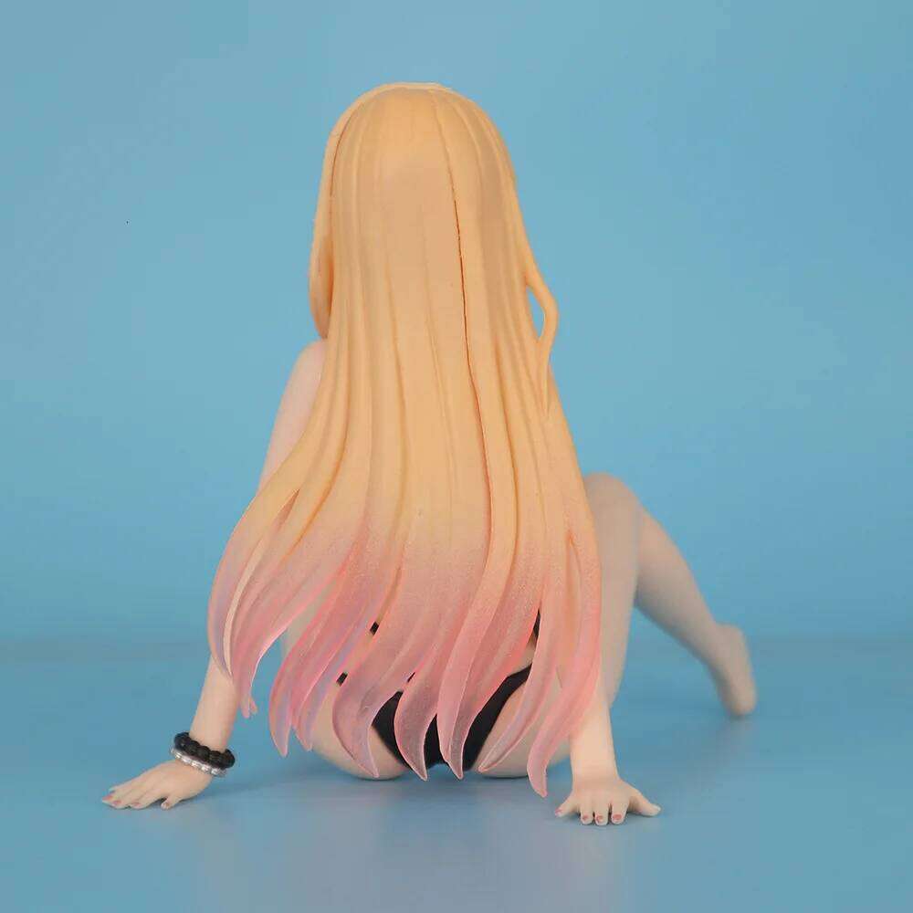 12.2cm My Dress-Up Darling Kitagawa Marin In Swimsuit Sitting Position Anime Figure Model Statue Collection Desktop Ornament Toy