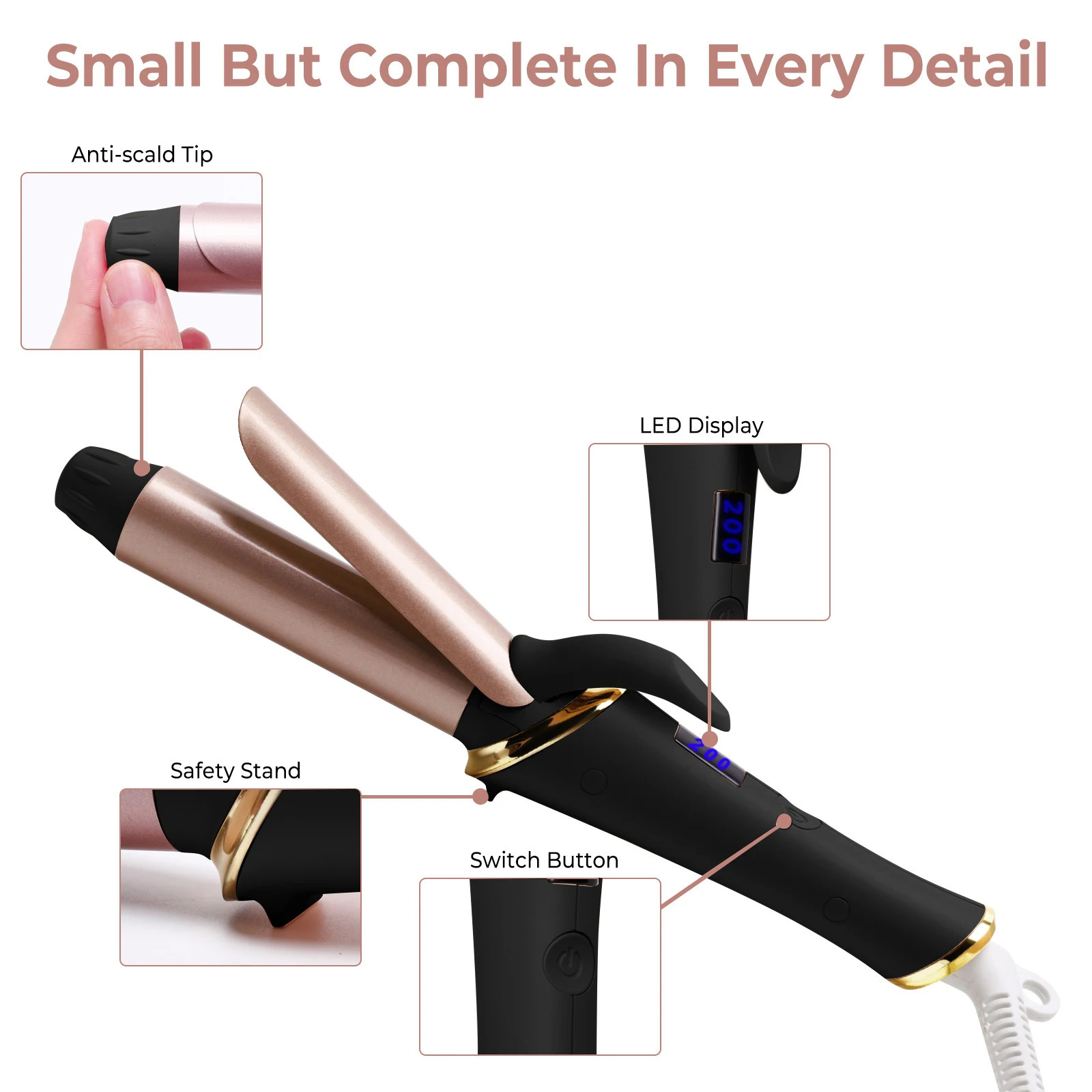 Ceramic Mini Hair Curler 25mm Travel Curling Iron Dual Voltage Curling Wand Small Hair iron Styler Curly Hair Products 250717
