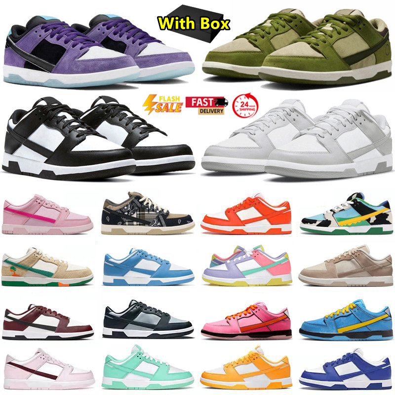 2025 With Box designer mens casual shoes Asparagus Panda White Black Grey Fog Candy Hayley Wilson Valentines Day UNC men women trainers sports sneakers Flat shoe GAI