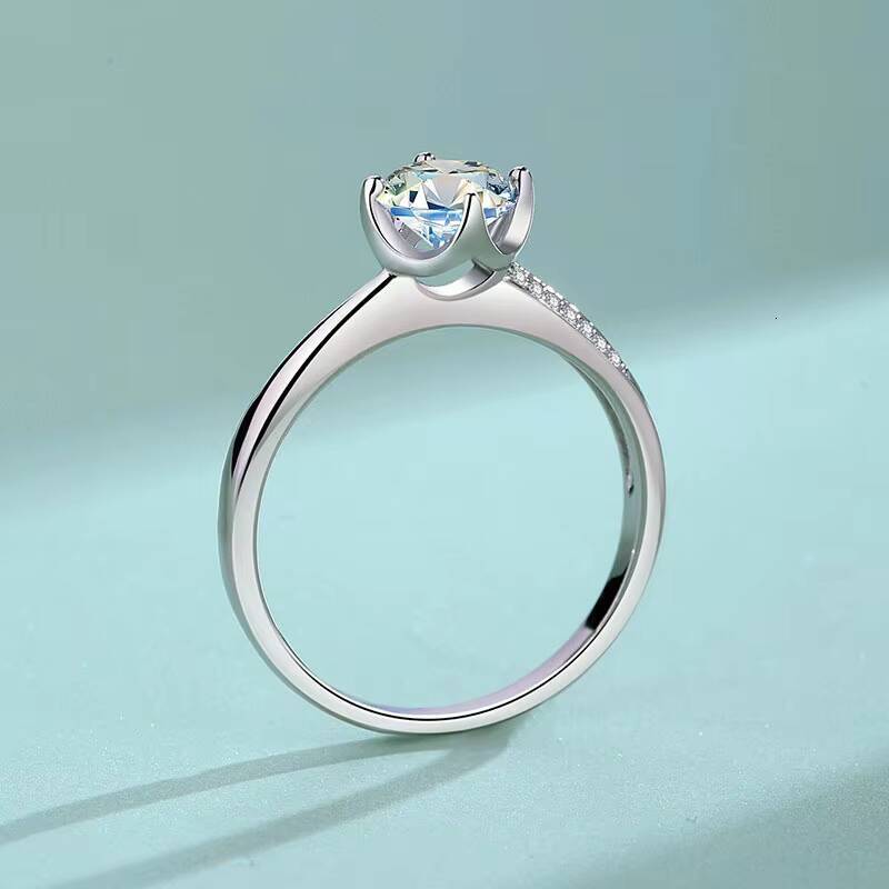 Factory Direct Sale 1Carat Real D Color Moissanite Ring for Women 925 Sterling Silver Fine Jewelry for Women