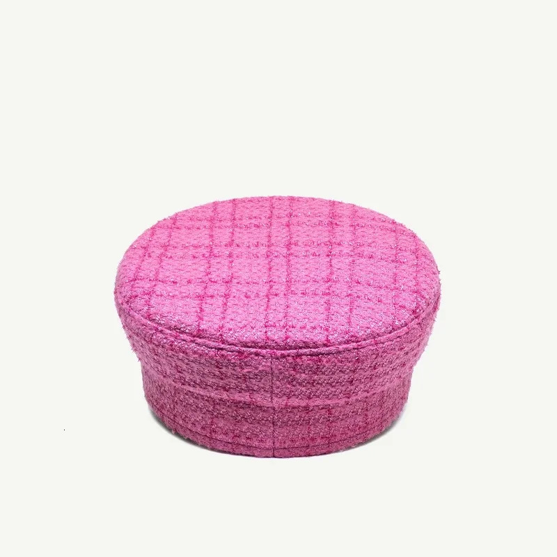 Multifunction Tweed Baker Boy Cap Women Fashion Pink Plaid Letter sboy Caps for Four Season 250717
