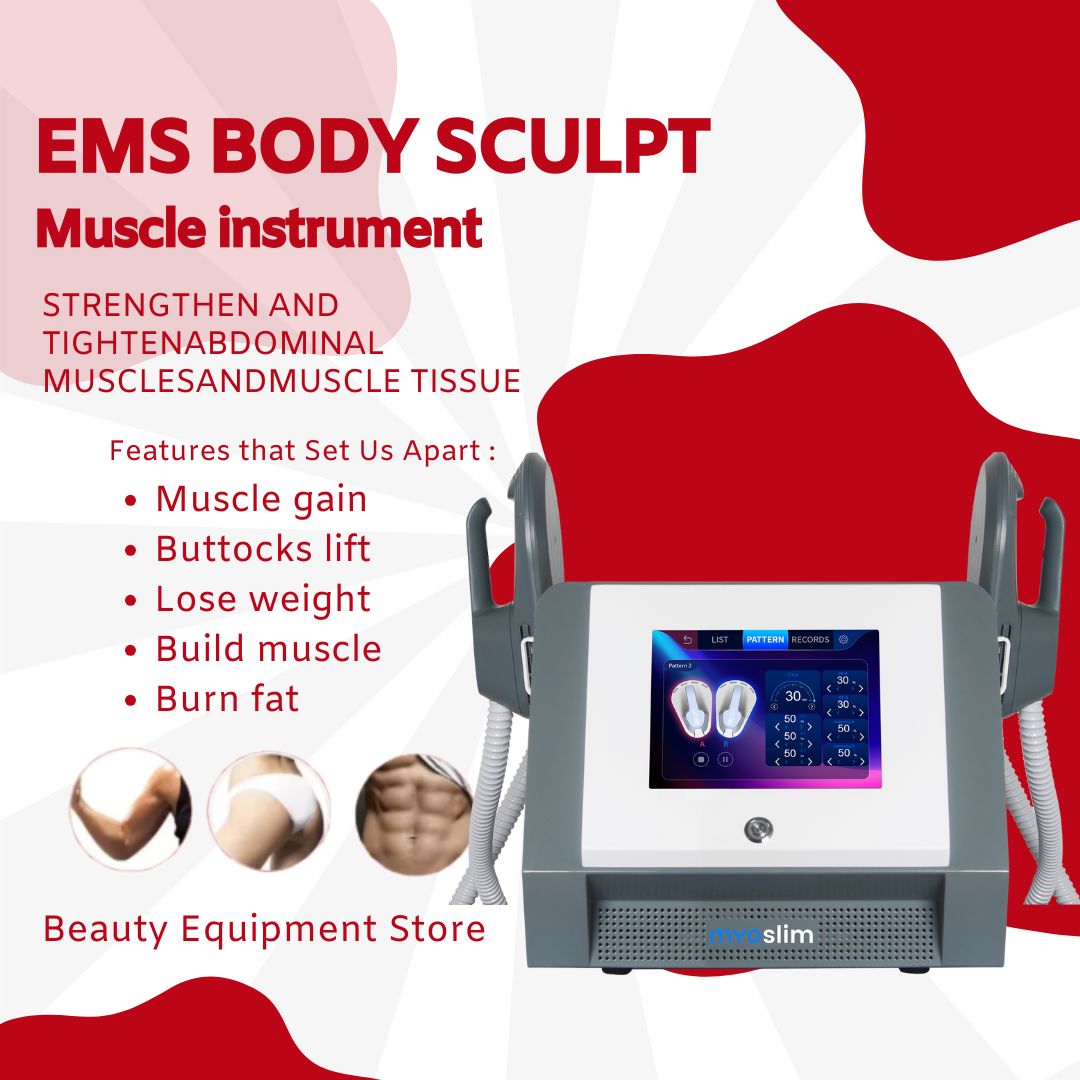 EMS Body Sculpt Machine 15 Tesla 6500W Hi--Emt Portable EMS Muscle Slimming Weight Loss Fat Reduction Engraving Machine Salon