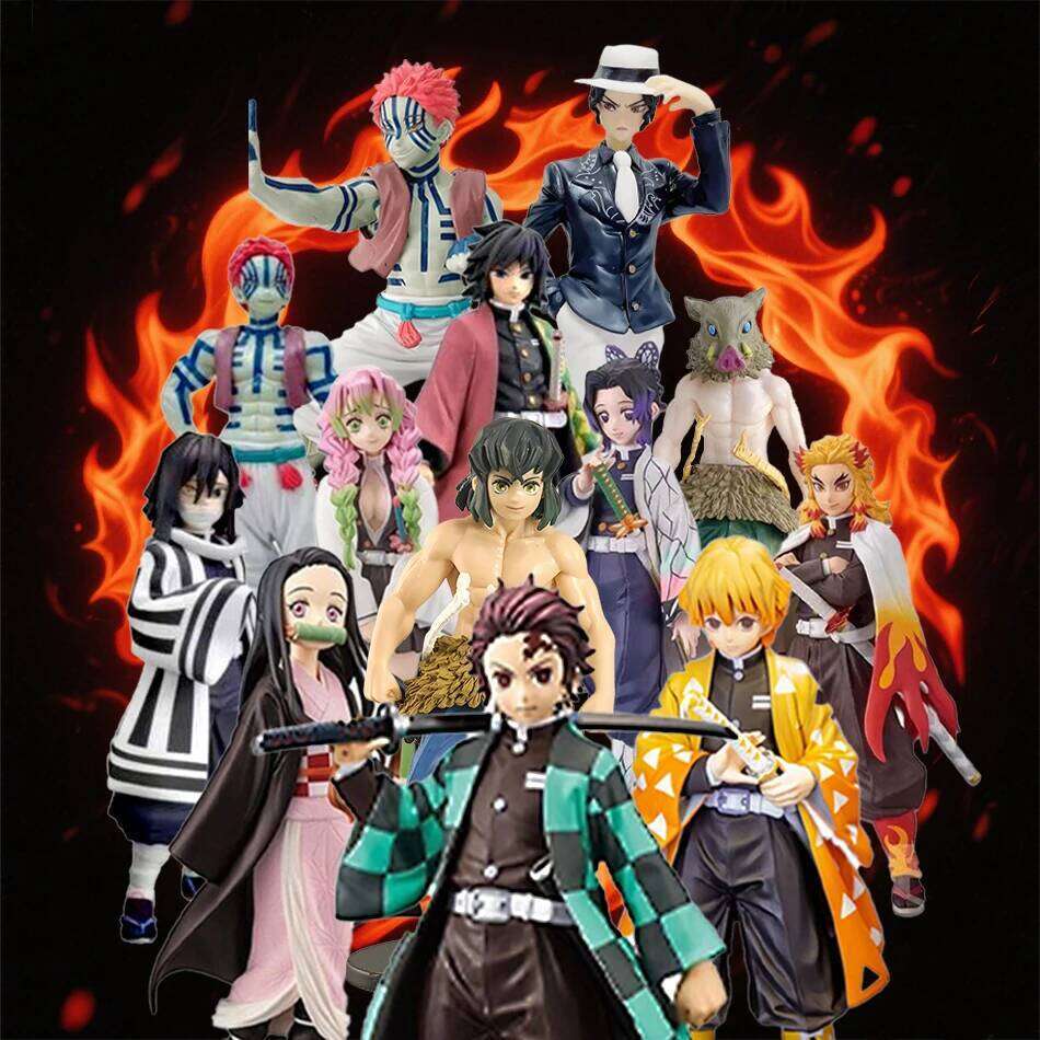 Anime Demon Slayer Kimetsu no Yaiba Kamado Tanjirou Action Figure Agatsuma Zenitsu Nezuko Warrior PVC Model Toys