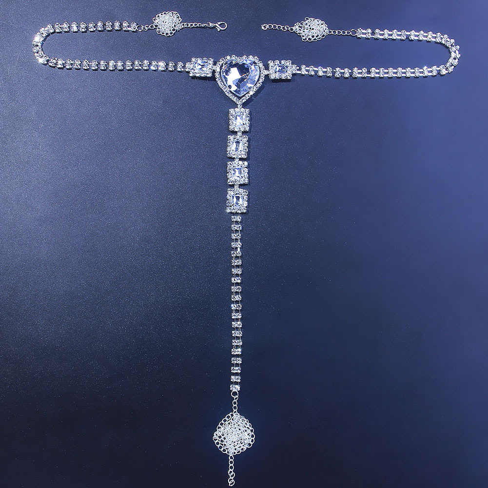 Bestseller Red Heart Bikini Body Chain Trendy Iced out Moissanite Diamond Pant Chain High Quality