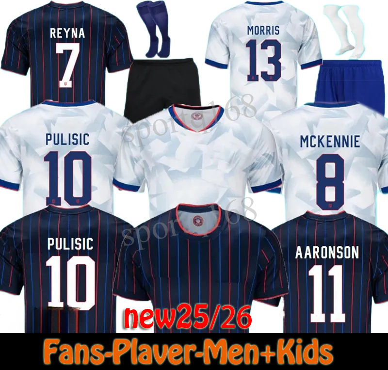 2025 USAS PULISIC Soccer Jerseys America Kids Kit McKENNIE 25 26 Home Away Football Shirts SMITH MORGAN BALOGUN MUSAH ADAMS United States Camisetas Player