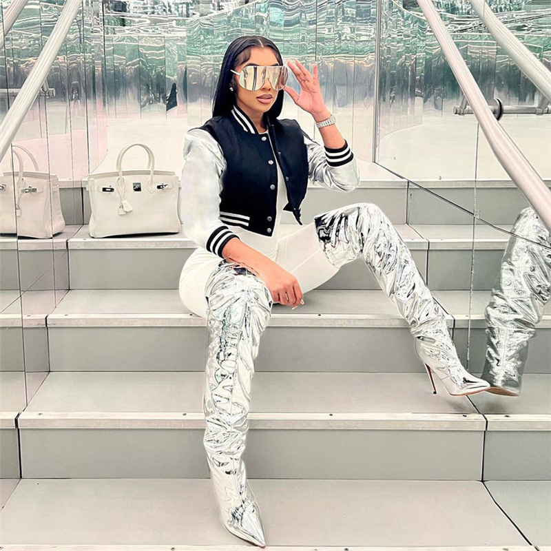 Free shipping designer coat for women Fashionable and minimalist letter printed cardigan with zipper and slim fit jacket