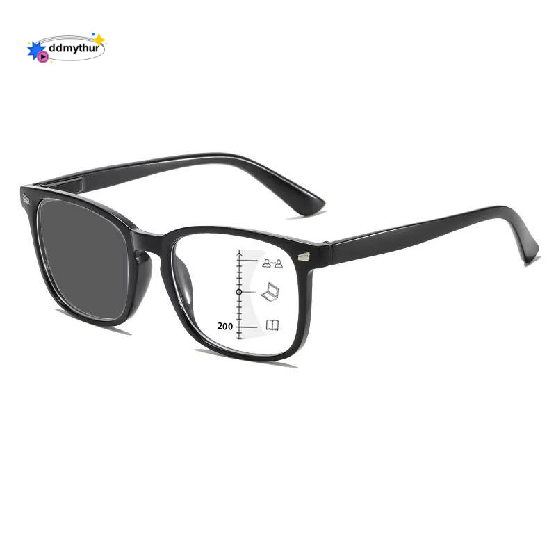 Men Women Multifocal Progressive Photochromic Reading Glasses Anti-blue Light Far Eyewear Sunglasses with Diopters +1.0 To +4.0 ddmythur