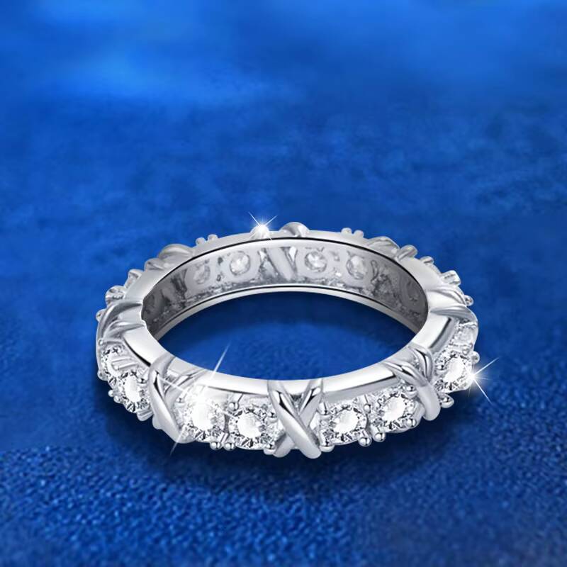 Fashion Interwoven Moissanite Rings Womens Wedding Engagement Rings Romantic Valentines Day Anniversary Gift Jewelry