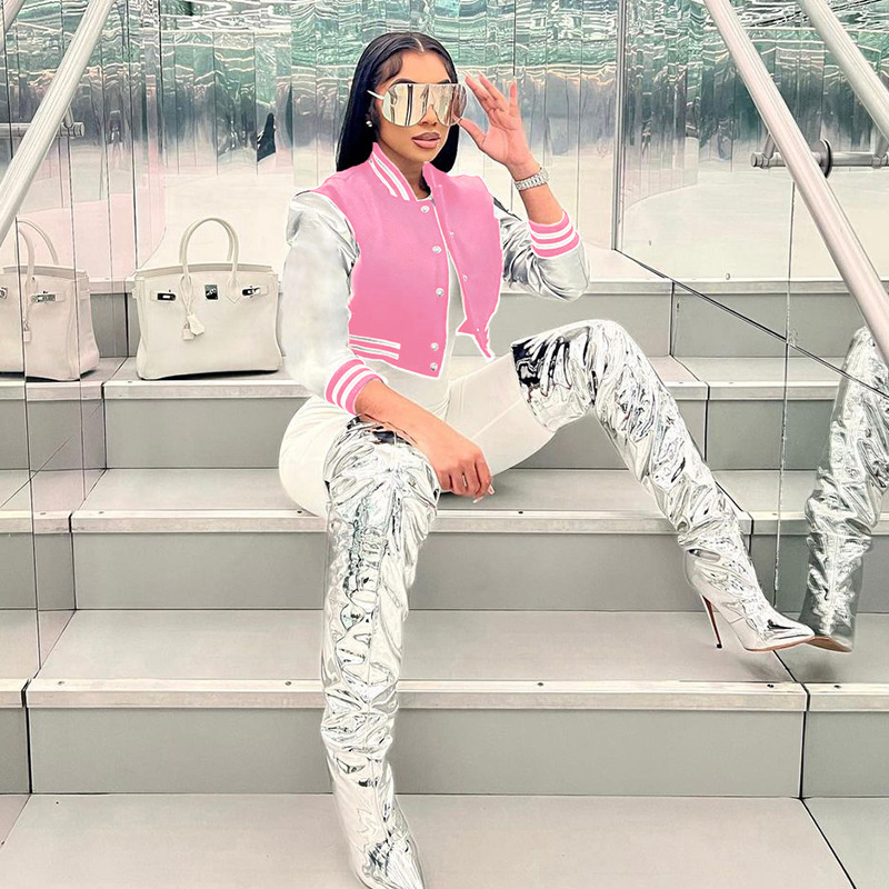 Free shipping designer coat for women Fashionable and minimalist letter printed cardigan with zipper and slim fit jacket