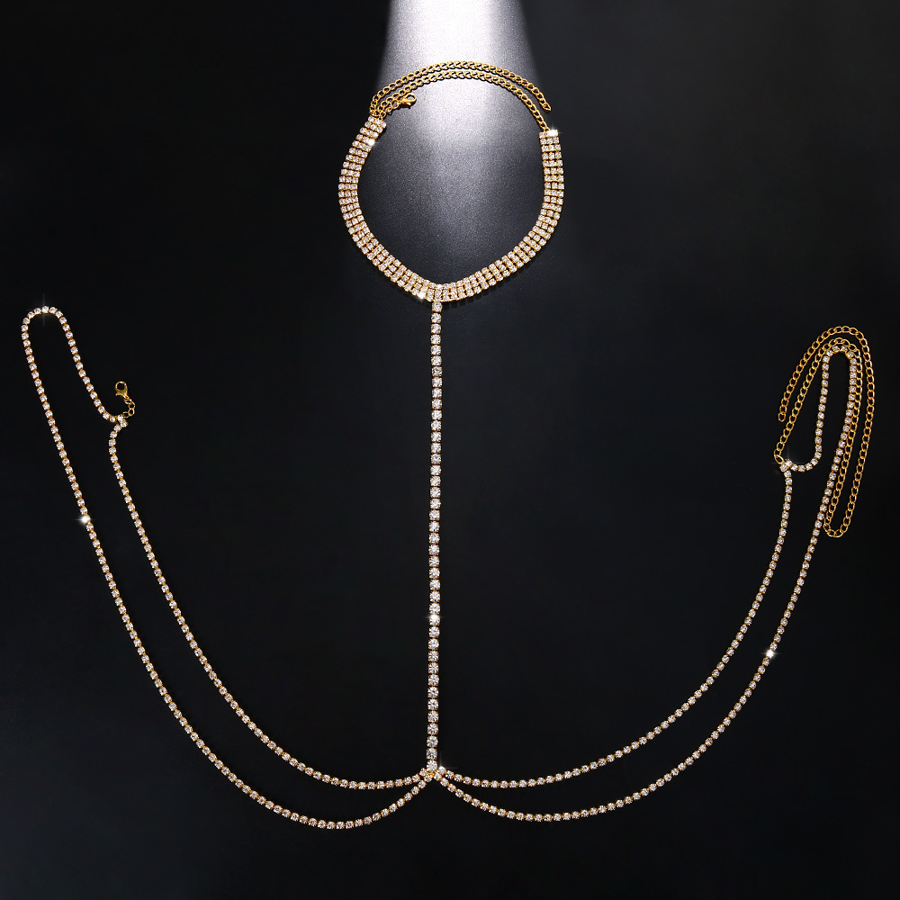New Arrival Stylish Double Layer Chest Chain Women's Sexy Minimalist Body Chain Accessories