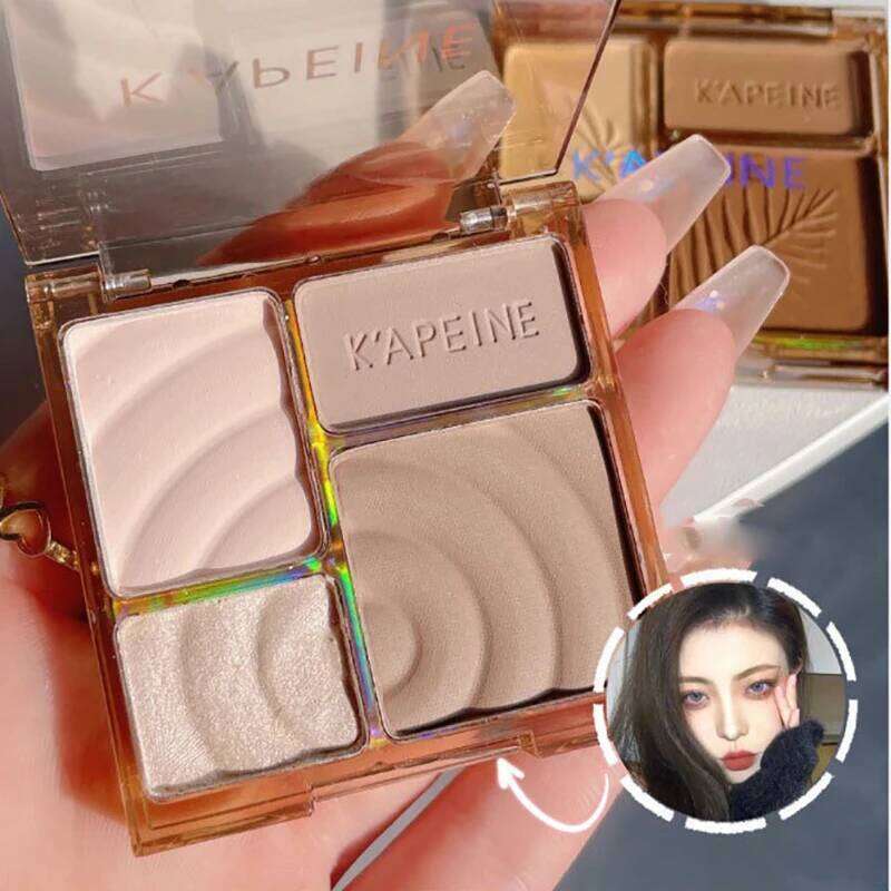 4Colors Matte Highlighter Contour 3D Facial Bronzer Brightening Glitter Highlight Palette Eye Shadow Nose Powder Makeup Cosmetic X250