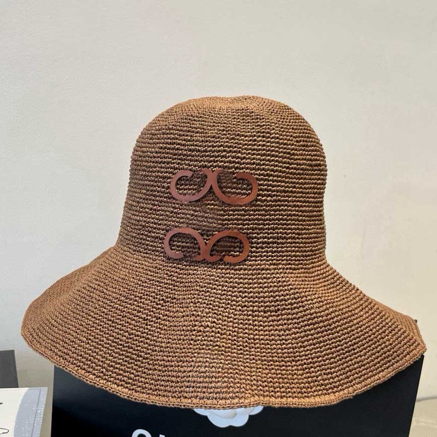 Bucket Hat Raffia Desginer Flat Straw Hats Wide Casquette Luxe Caps for Women Summer Luxurys Beach Knitted Cap Womens Baseball Cap Suit Bag Mens Accessories 2025