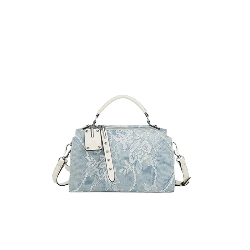 COCIO designer Cowboy Blue Lace Handheld Pillow Bag Fashionable and Versatile Cross Shoulder Bag Multi functional Shoulder Bag