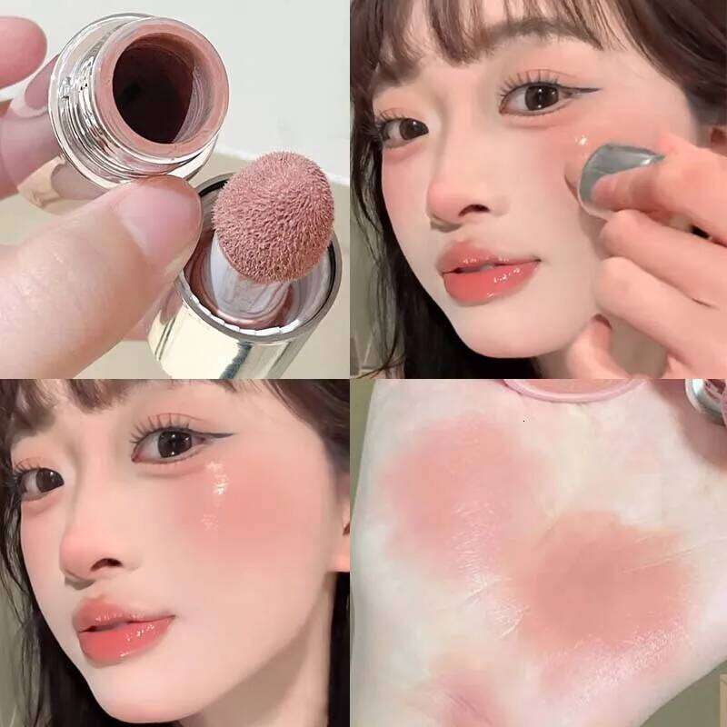 Matte Liquid Blush Stick Sponge Head Blusher Makeup Natural Lip Contour Long Lasting Moisturizing Brighten Milk Pink Cheek Rouge X250