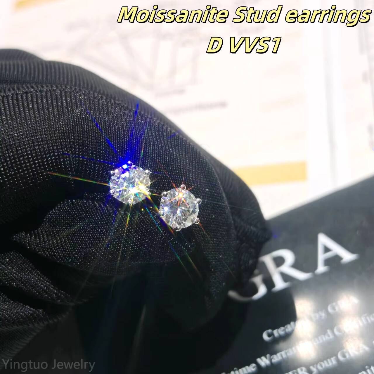 Cheap Price S925 D VVS Moissanite Earrings Bulk Hip Hop Style 3MM/4MM/5MM/6MM Moissanite Diamond Earrings With Certificate