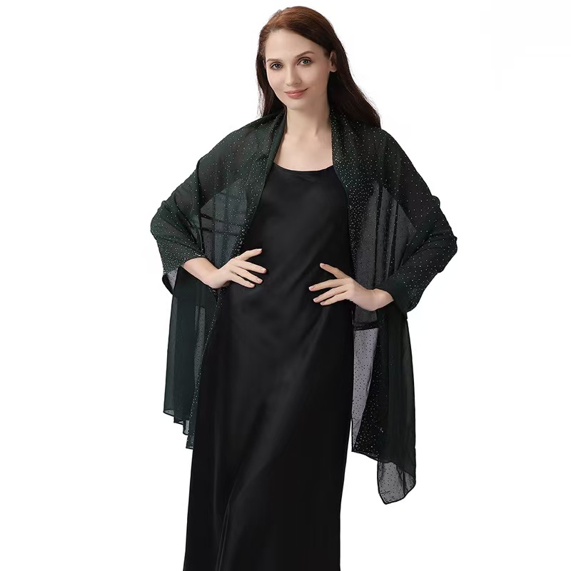 K1420 European and American style shawl elegant banquet evening dress cheongsam chiffon starry shawl