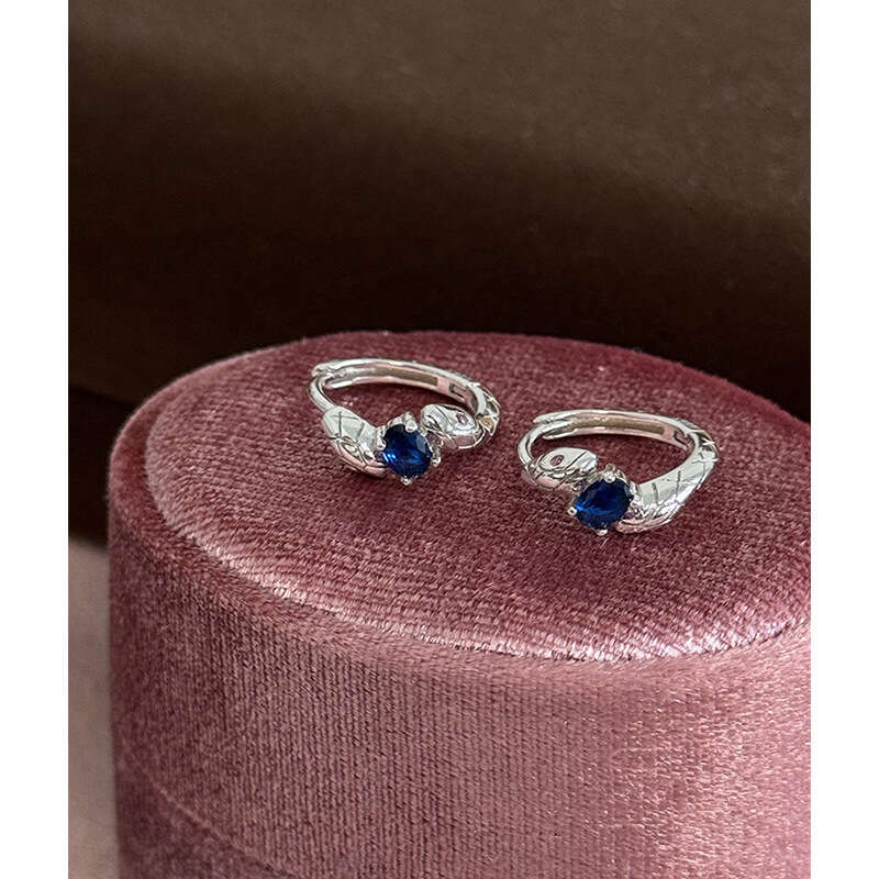 Tiqi S Pure Sier Wrap Earrings for Women, Exquisite Light Double Snake Sparkling Dia Earrings, Snake-shaped Ear Jewelry Trend