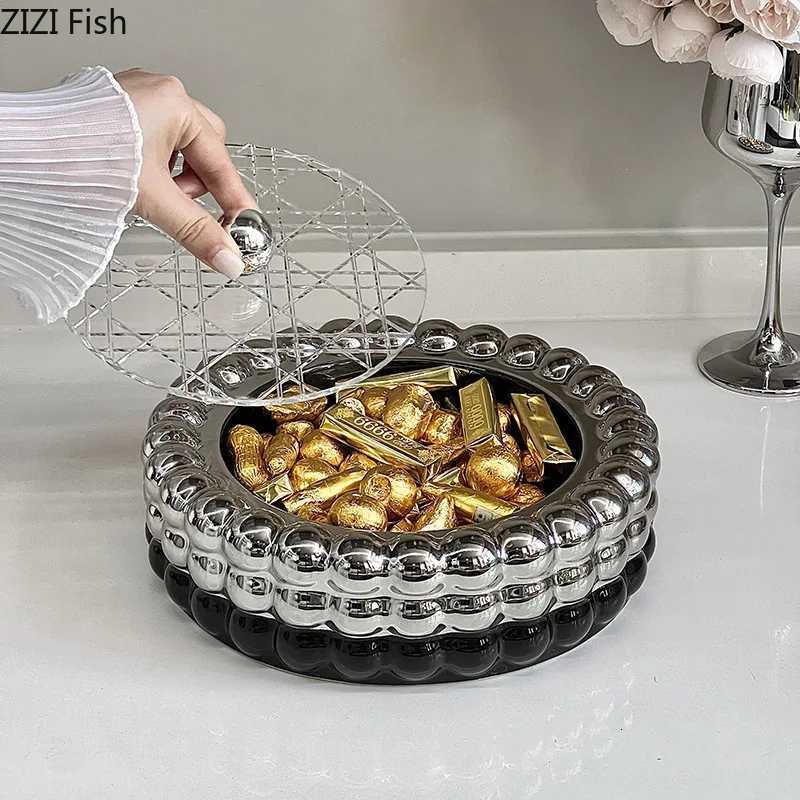 Nordic Ceramic Storage Box Creative Living Room Candy and Snack Storage Box Decoration Home Kitchen Fruit Plate Food Organizer X250721