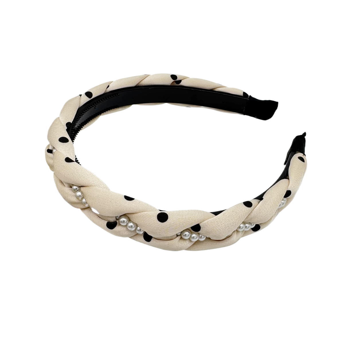 Retro polka dot pearl hair band female new senior sense of broken hair headband hair card hair accessories