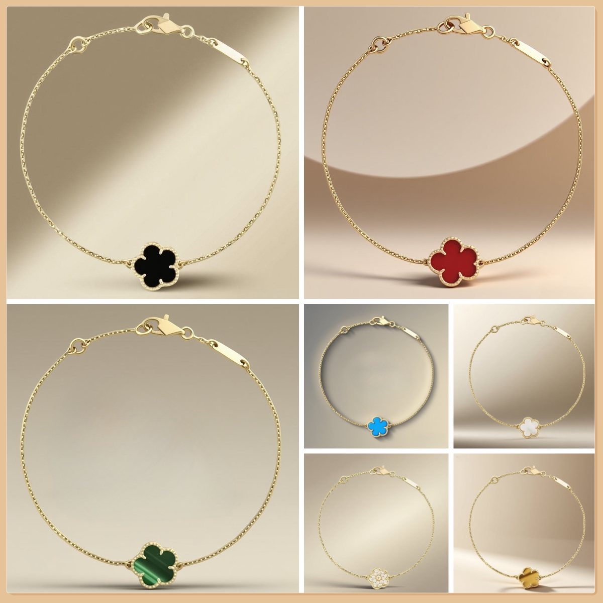 One flower clover bracelet designer jewelry luxury bracelet stainless steel jewelry 15mm Classic Celtic Party charm clover bracelet fine jewelry mother day gift