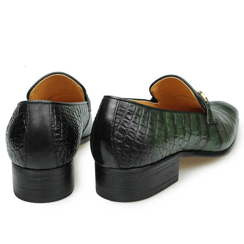 Successful Mens Loafers Business Dress Shoes Wedding Banquet Suit Italy Designer Leather Shoes Genuine Leather Pointed Toe M250721 - view 4