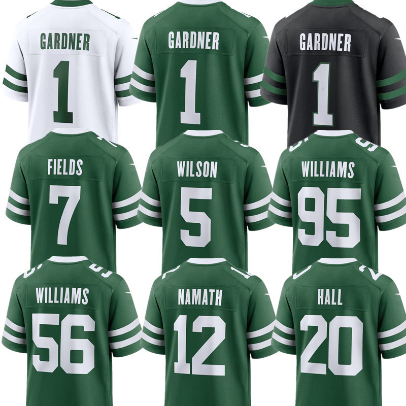 Justin Fields Ahmad Sauce Gardner Garrett Wilson Armand Membou Andre Cisco Quincy Williams Jamien Sherwood Jamin Davis Quinnen Williams custom jet Football Jersey