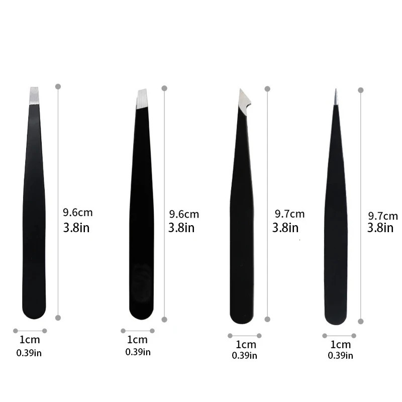 Hair Removal Tweezers Stainless Steel Eyebrow Pink Slanted Black Tip Point Face Harmless Makeup Beauty Tool 250716