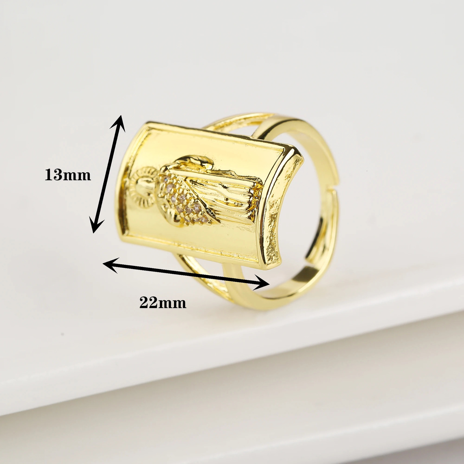 7 Style Gold Plated St. Jude Adjustable Ring Classic Religious Zirconia Open Finger Ring for Men Women Party Jewelry Couple Gift 250717