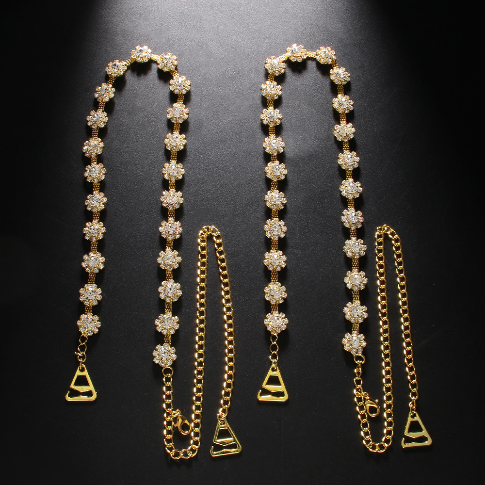 Trendy Flower Shoulder Chain Super Shiny VVS Moissanite Iced out Minimalist Elegant Party Dress Shoulder Strap Accessory for Women
