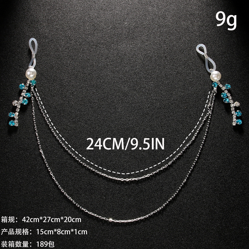New Arrival Pearl Nipple Chain Minimalist Blue VVS Moissanite Iced out Tassel Sexy Body Chain for Women Club Body Chain