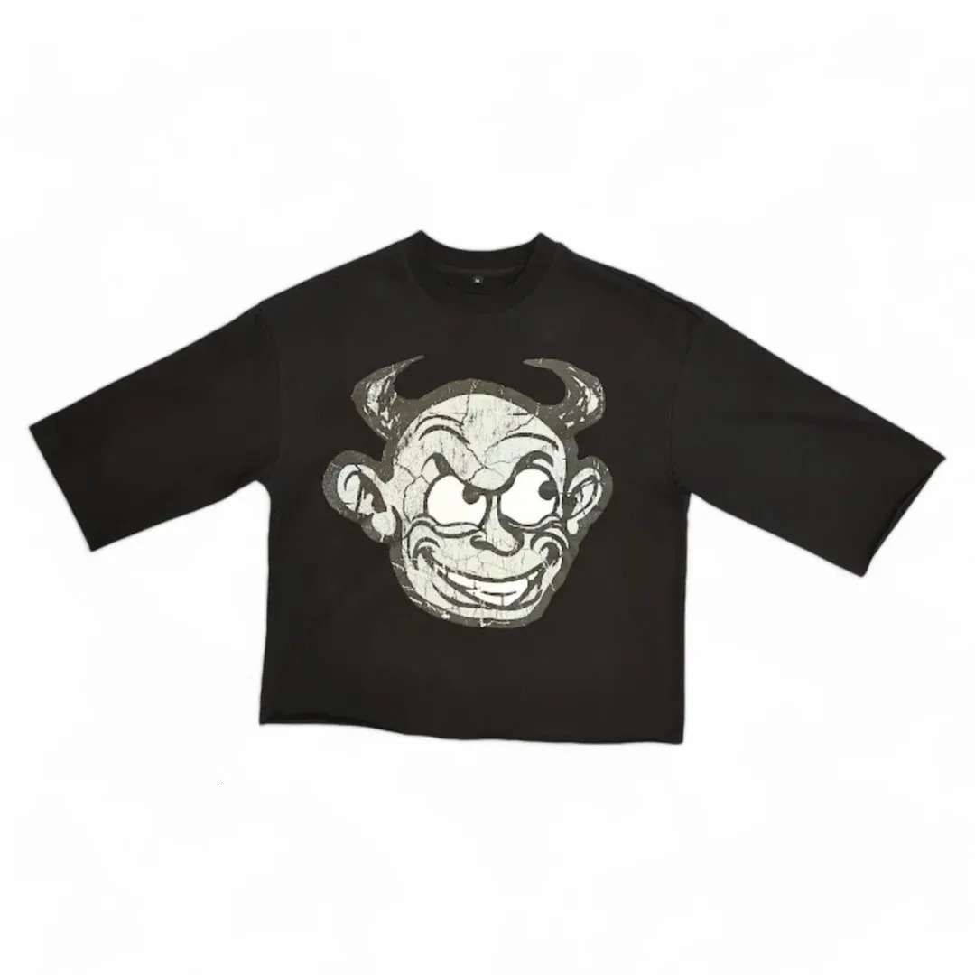 Y2K Streetwear Men Women Harajuku Hip Hop Casual Cotton Short Sleeve Goth Mask Character Graphic Print Oversized T Shirt Clothes 250714