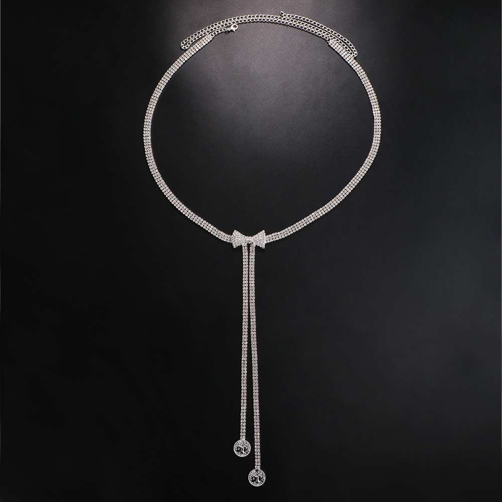New Arrival Bowknot Iced out Moissanite Waist Chain Stylish Coin Extender Chain for Women Waist Chain