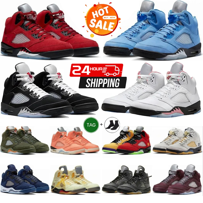 Chaussures de basket-ball designer 5s Basketball Shoe5 hommes Georgetown Navy Aqua Unc Burgundy Dawn Concord Racer Blue Raging Bull Fire Red Red